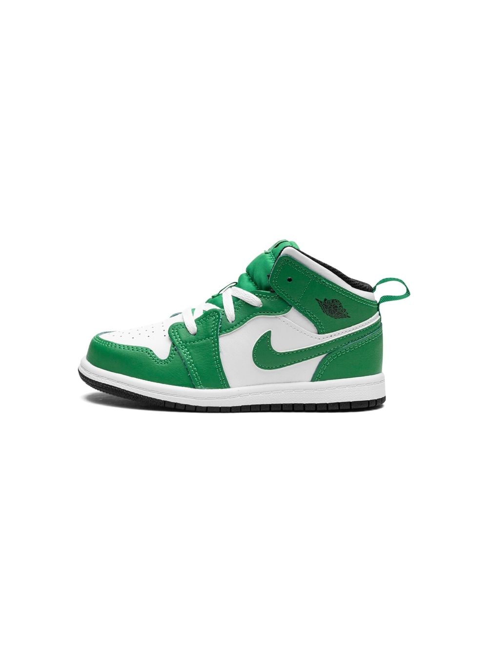 Shop Jordan Air  1 Mid "lucky Green" Sneakers In White
