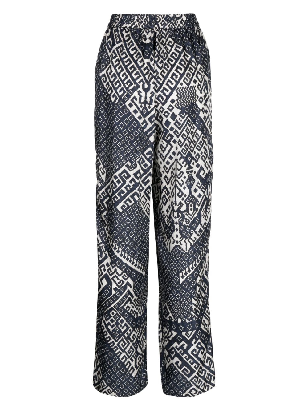 Shop Biyan Straight-leg Graphic-print Trousers In Blue