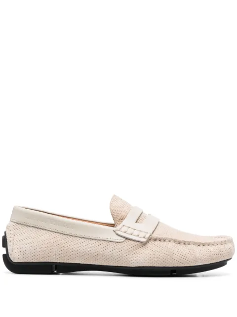 Emporio Armani flocked-logo driving loafers Men