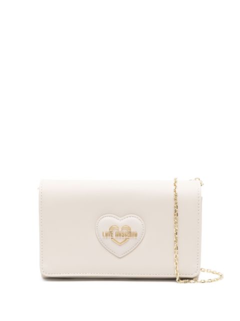 Love Moschino logo heart-patch faux-leather crossbody bag Women