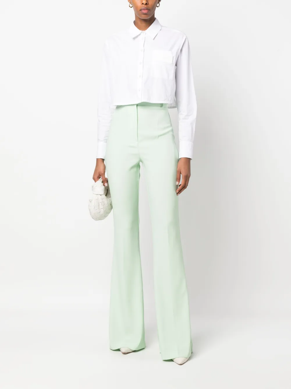 Hebe Studio high-rise flared trousers - Groen