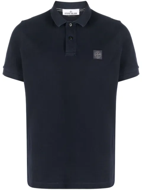 Stone Island playera tipo polo con parche del logo