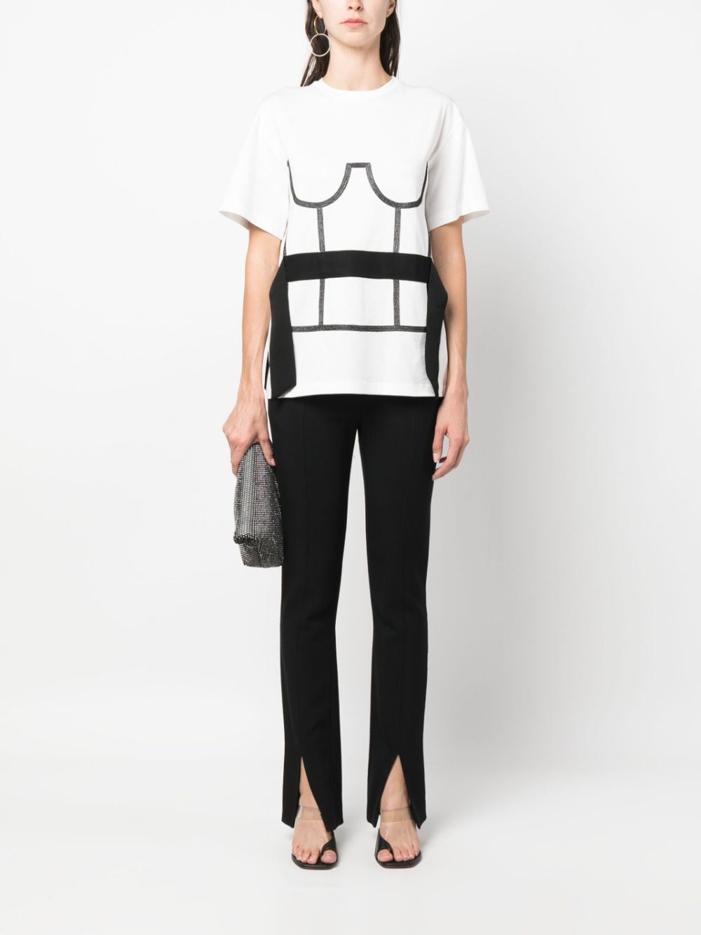 Shop Murmur Trompe L'oeil Corset T-shirt In White