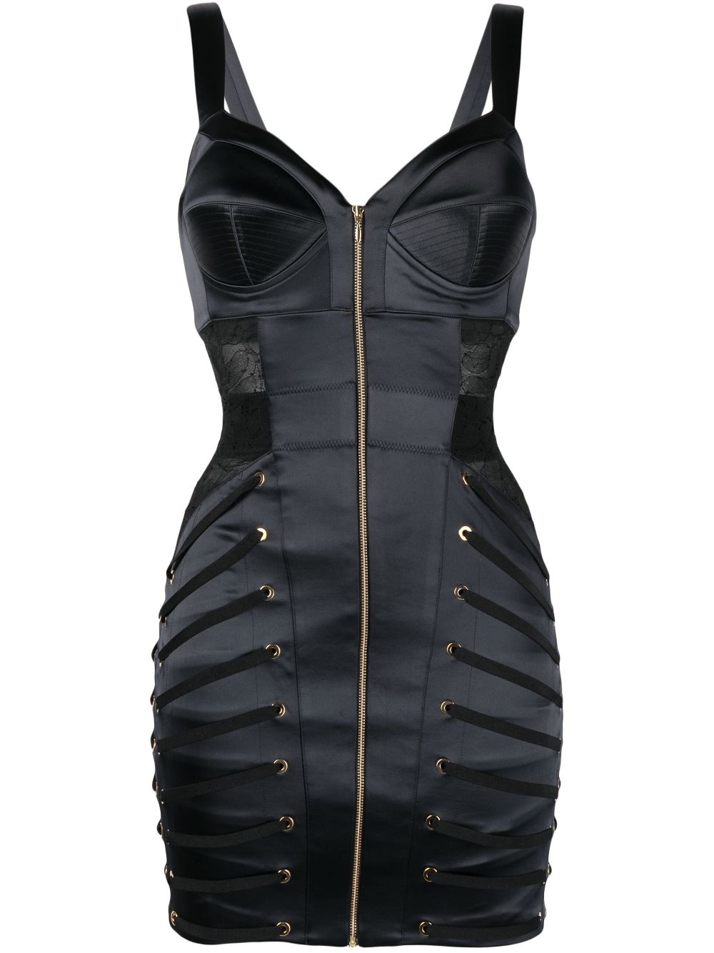 Murmur Zest Zip-up Minidress In Black