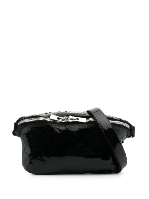 Guidi zip-up patent leather belt bag