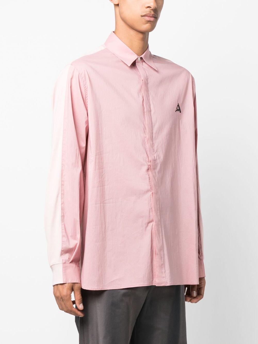 Shop Ambush Logo-embroidered Cotton Shirt In Pink