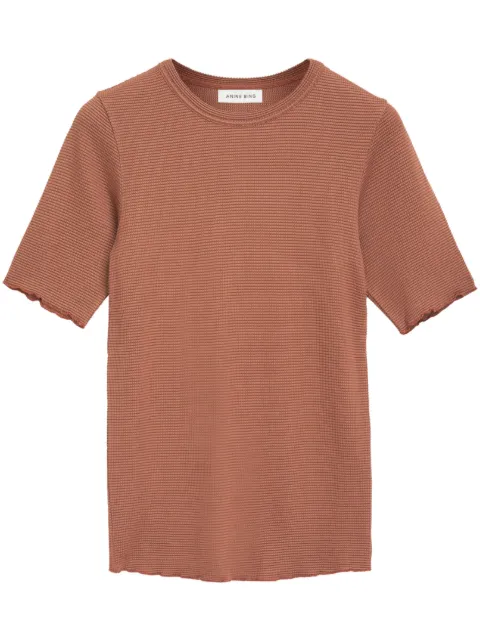 ANINE BING Caitlyn crepe-textured T-shirt 