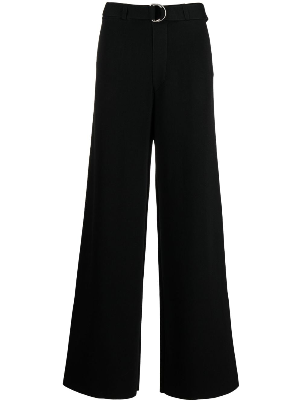 nanushka pantalon droit yorin à lien de resserage - noir