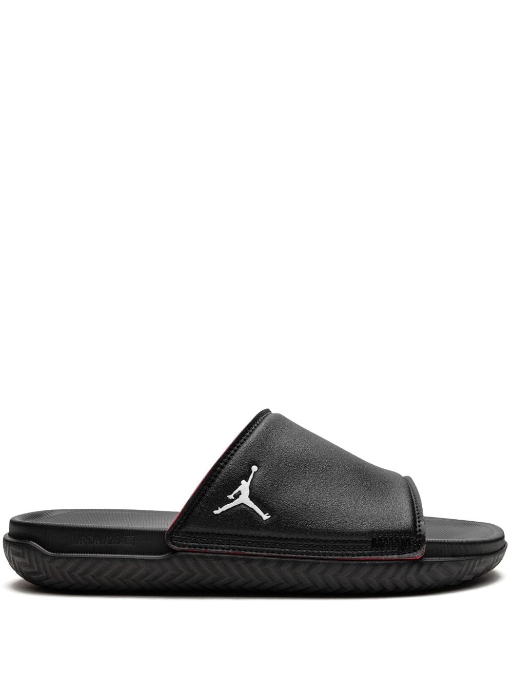Shop Jordan Play Debossed-logo Slides In Black