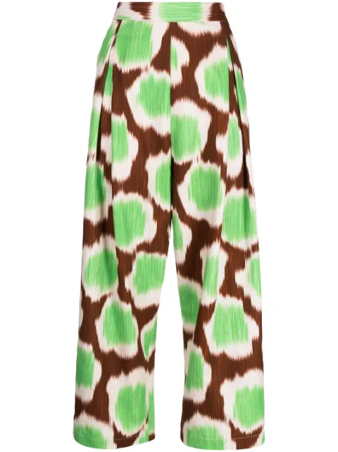Biyan straight-leg graphic-print trousers