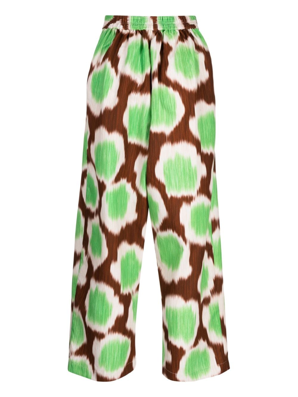 Shop Biyan Straight-leg Graphic-print Trousers In Brown
