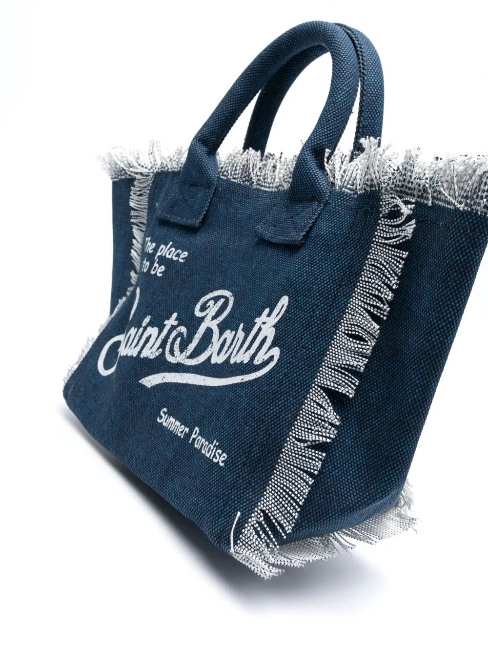 Mc2 Saint Barth Colette Canvas Beach Bag In Blue