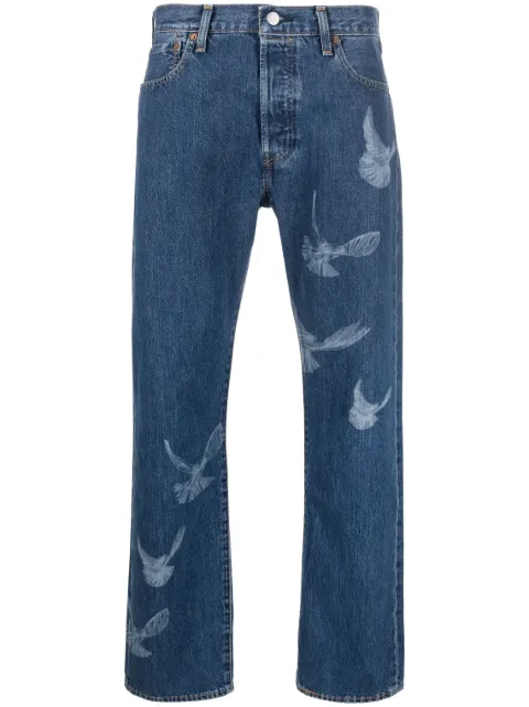 Levi's logo-patch straight-leg jeans 