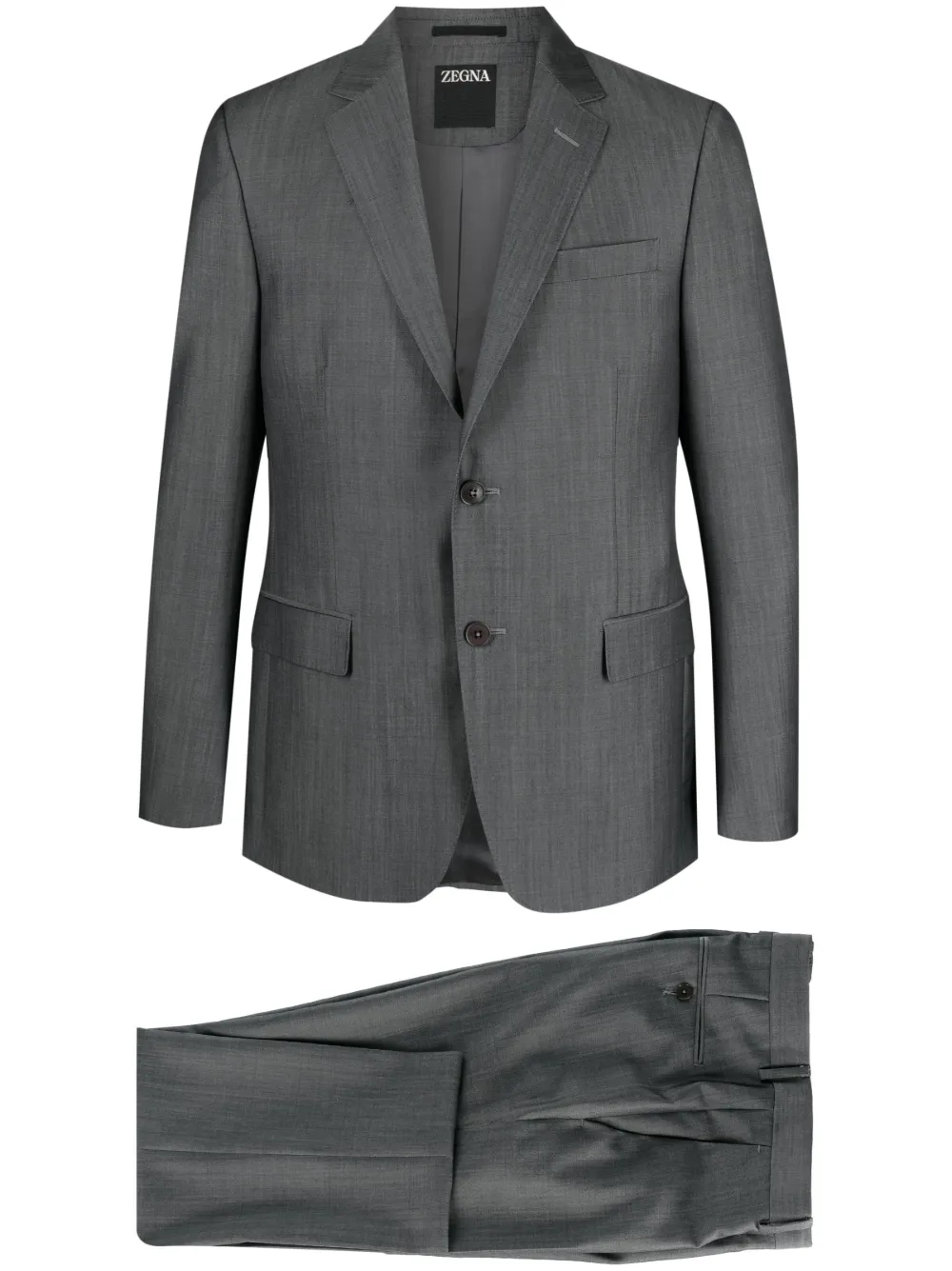 Zegna Two-piece Single-breasted Suit In Grey