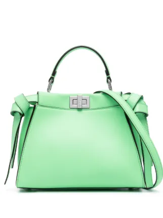 FENDI Mini Peekaboo Leather Bag | Green | FARFETCH