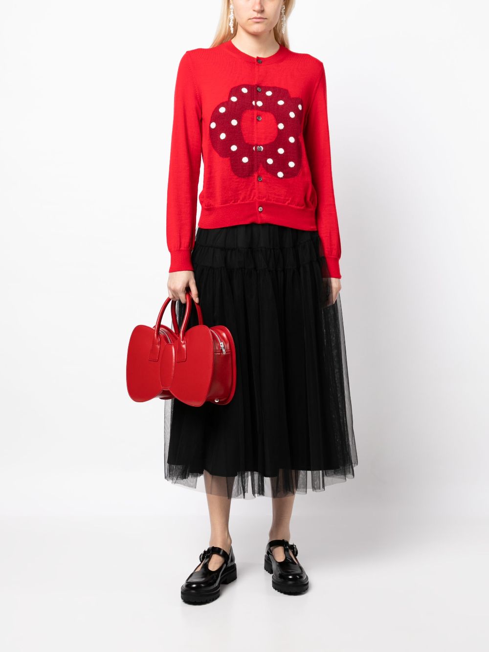 Comme Des Garçons Girl bow-shape leather bag - Rood