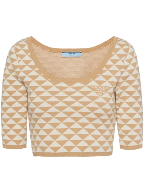 Prada jacquard knitted top
