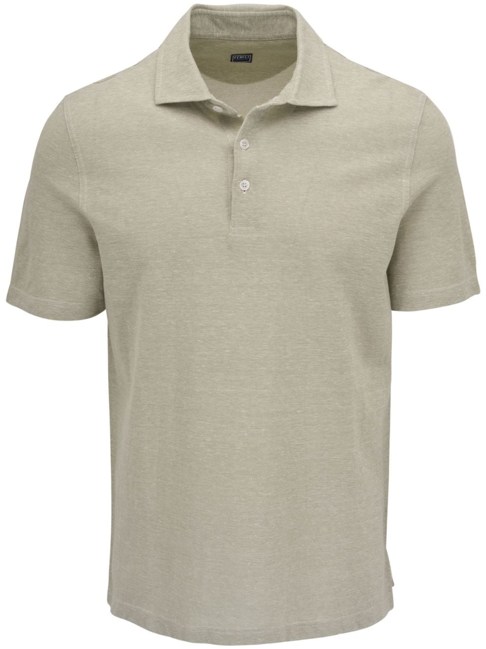 Fedeli Short-sleeved Linen-cotton Polo Shirt In Green