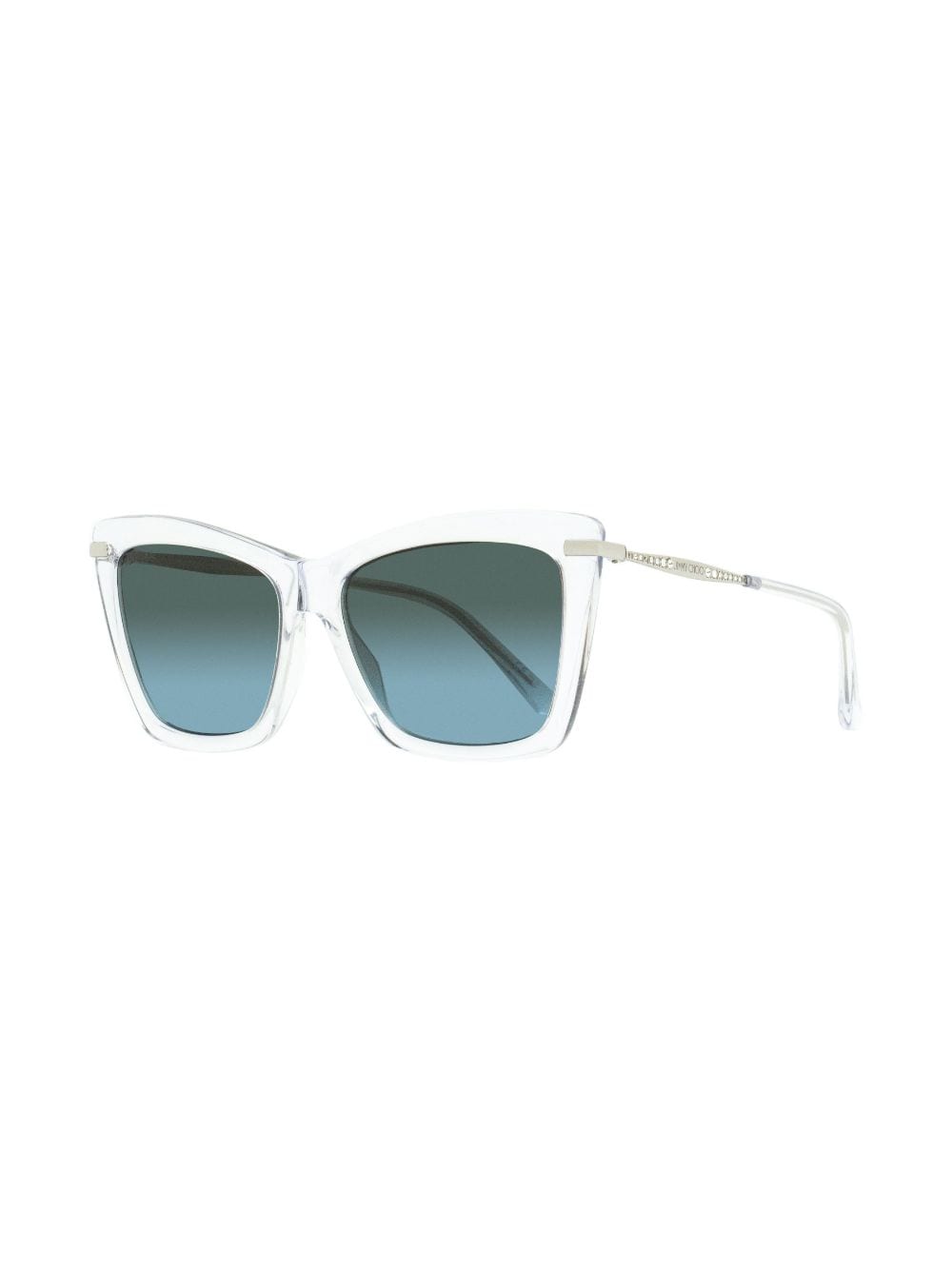 Shop Jimmy Choo Sady Rectangle-frame Sunglasses In 900i7 Crystal