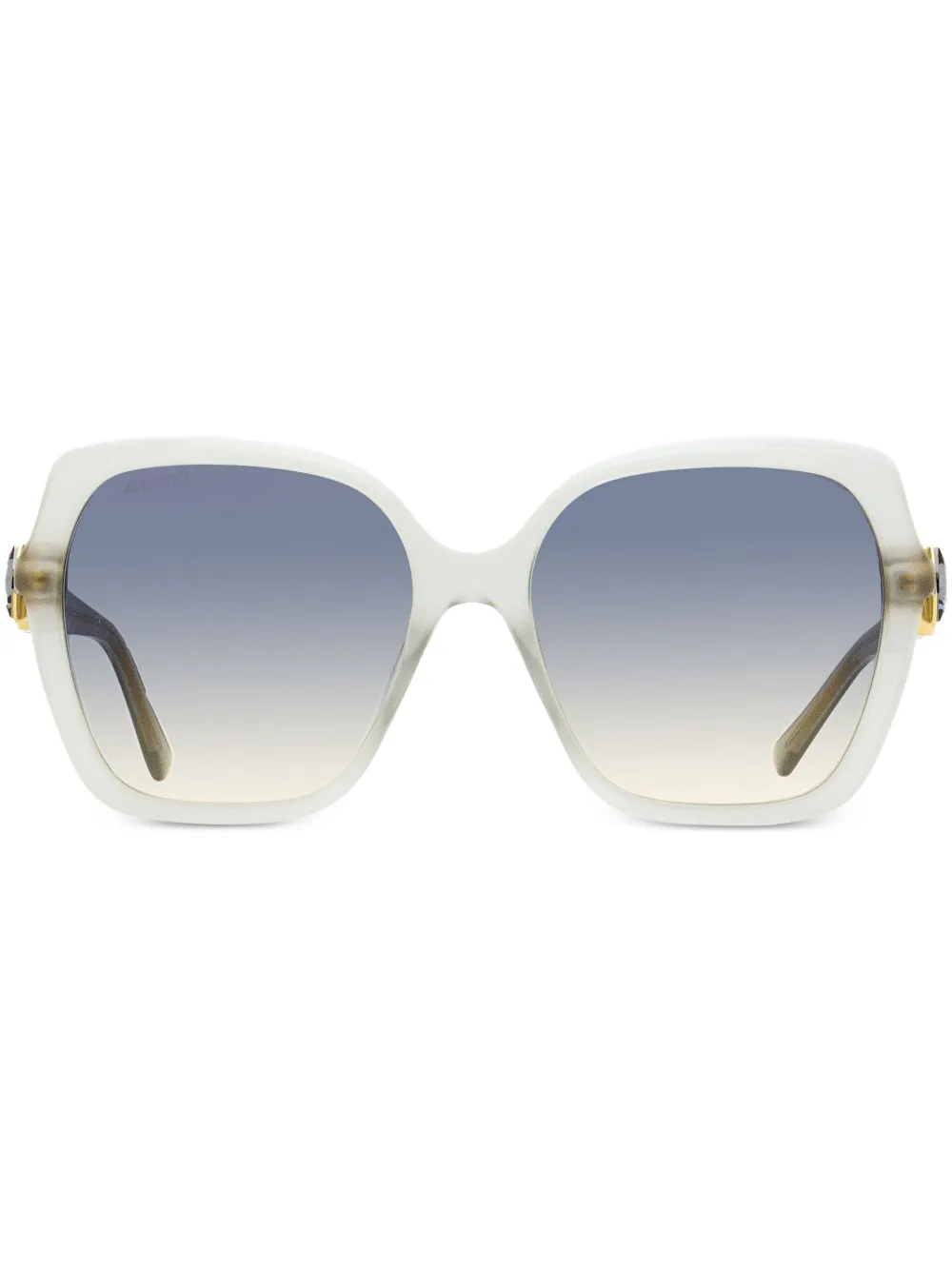 Shop Jimmy Choo Manon Oversize-frame Sunglasses In Kb7ff Transparent Gray