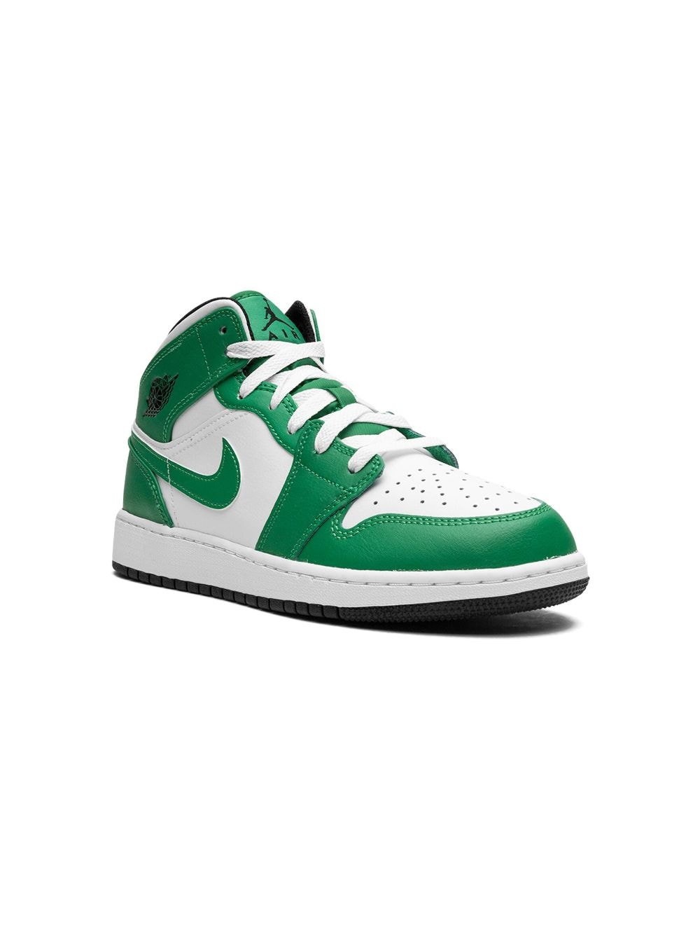 Jordan Kids' Air  1 Mid "lucky Green" Sneakers In White