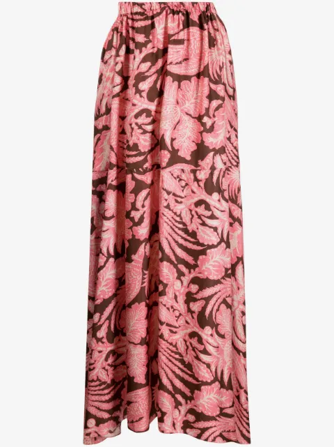 Biyan floral-print asymmetric maxi skirt