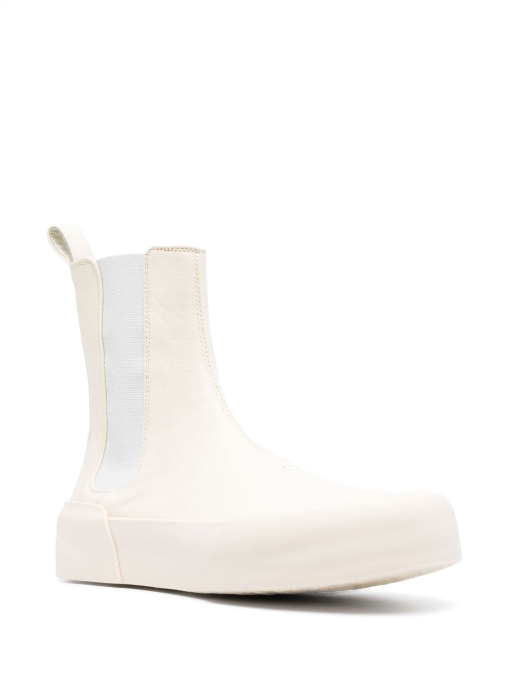 Shop Jil Sander Panelled Leather Ankle Boots In Neutrals