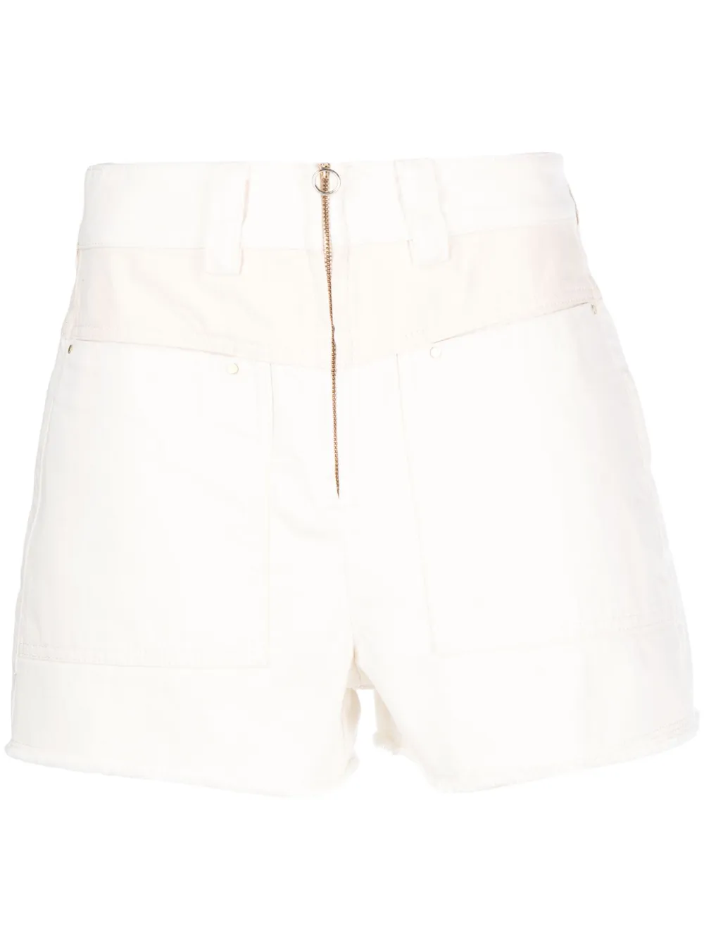 Ba&Sh mid-rise denim mini shorts | Neutrals | Image 1