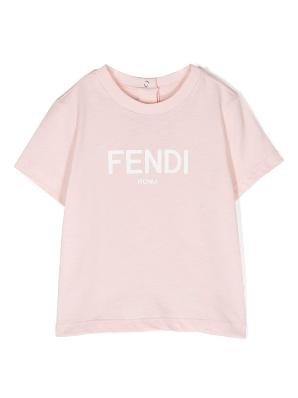 Fendi Babies' Logo-print Cotton T-shirt In Pink