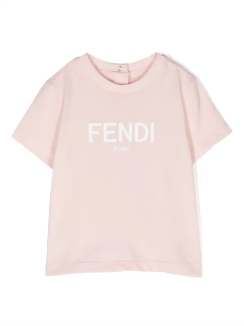 Fendi Kids playera con logo estampado