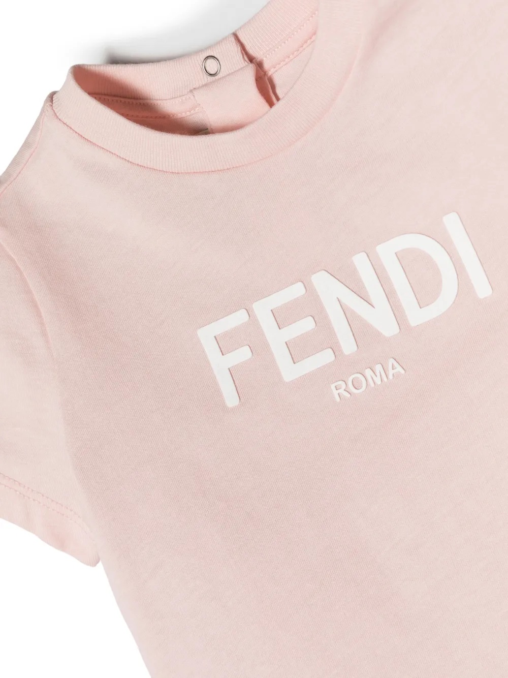 Fendi Kids T-shirt met logoprint Roze