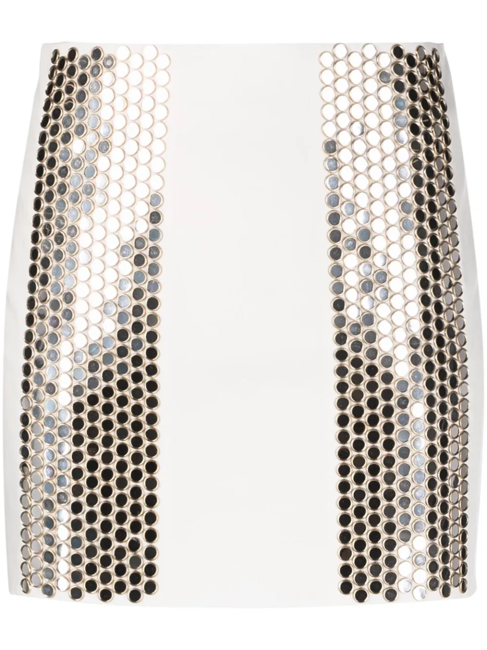 Giuseppe Di Morabito Reflective Stud-embellished Miniskirt In White