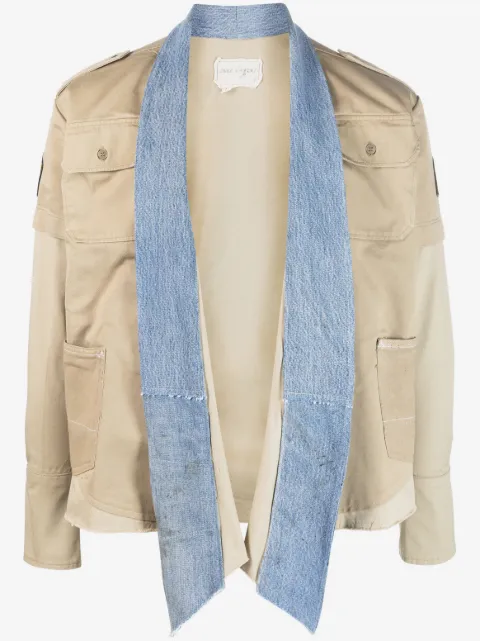Greg Lauren two-tone cotton military jacket