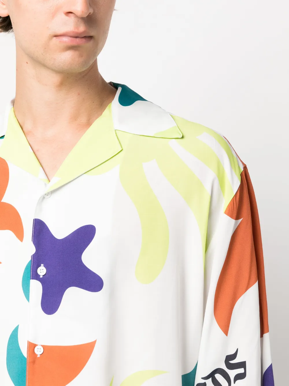 Gcds Graphic-print Short-sleeve Shirt In White