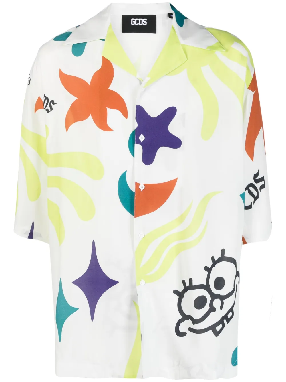 GCDS graphic-print short-sleeve shirt | White | Image 1