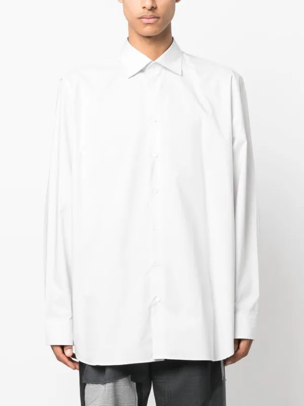 Raf Simons slogan-print button-up Shirt | Grey | FARFETCH