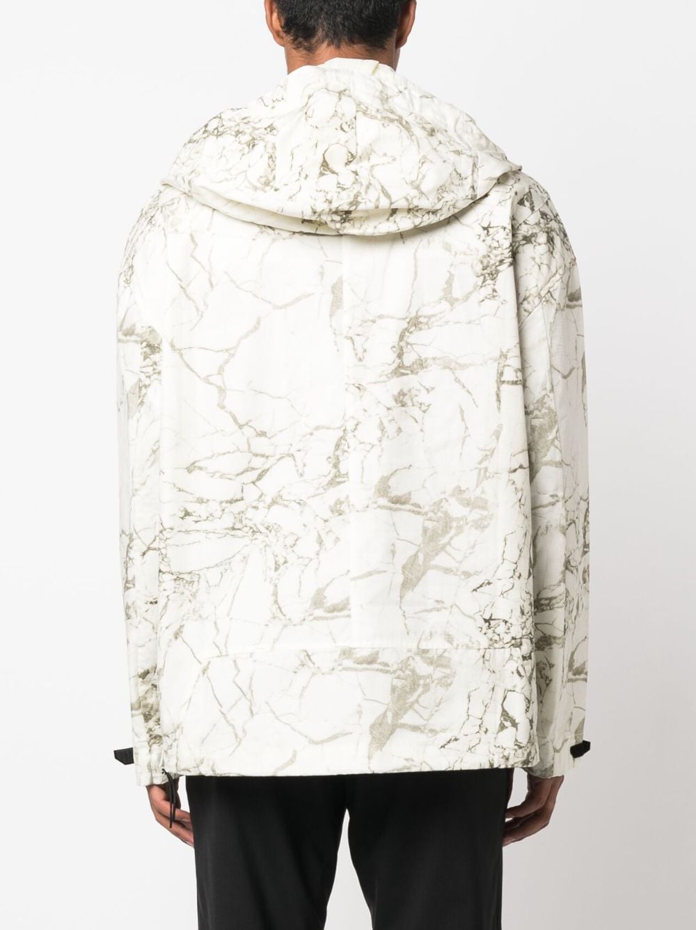 Shop A-cold-wall* Marble-print Zip-up Jacket In Neutrals