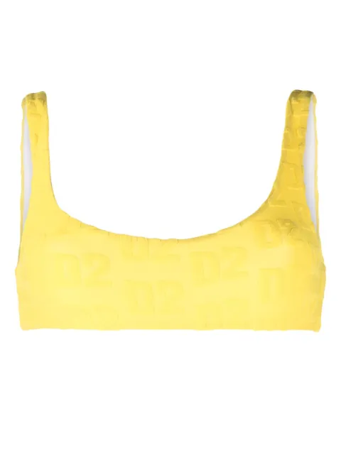 DSQUARED2 top de bikini con logo afelpado