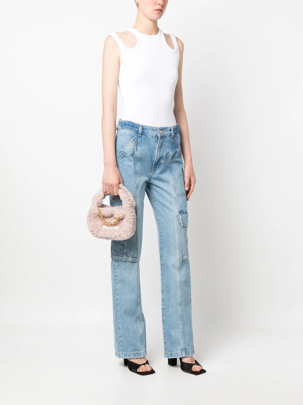 Love Moschino Shopper met imitatiebont - Roze