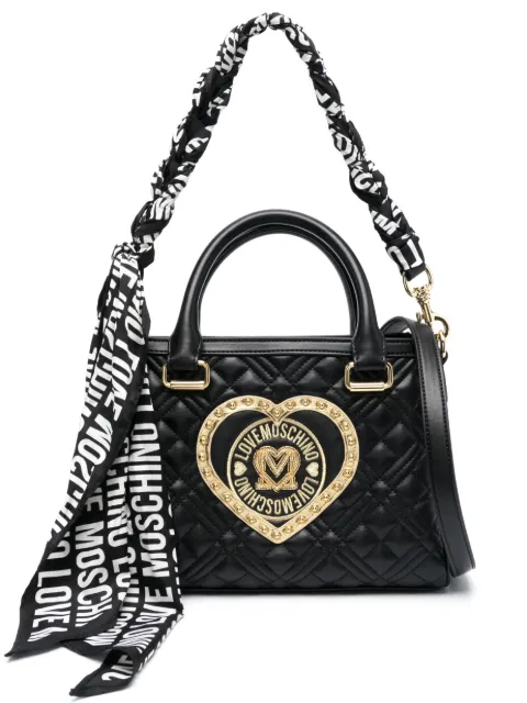 Love Moschino heart-patch quilted tote bag
