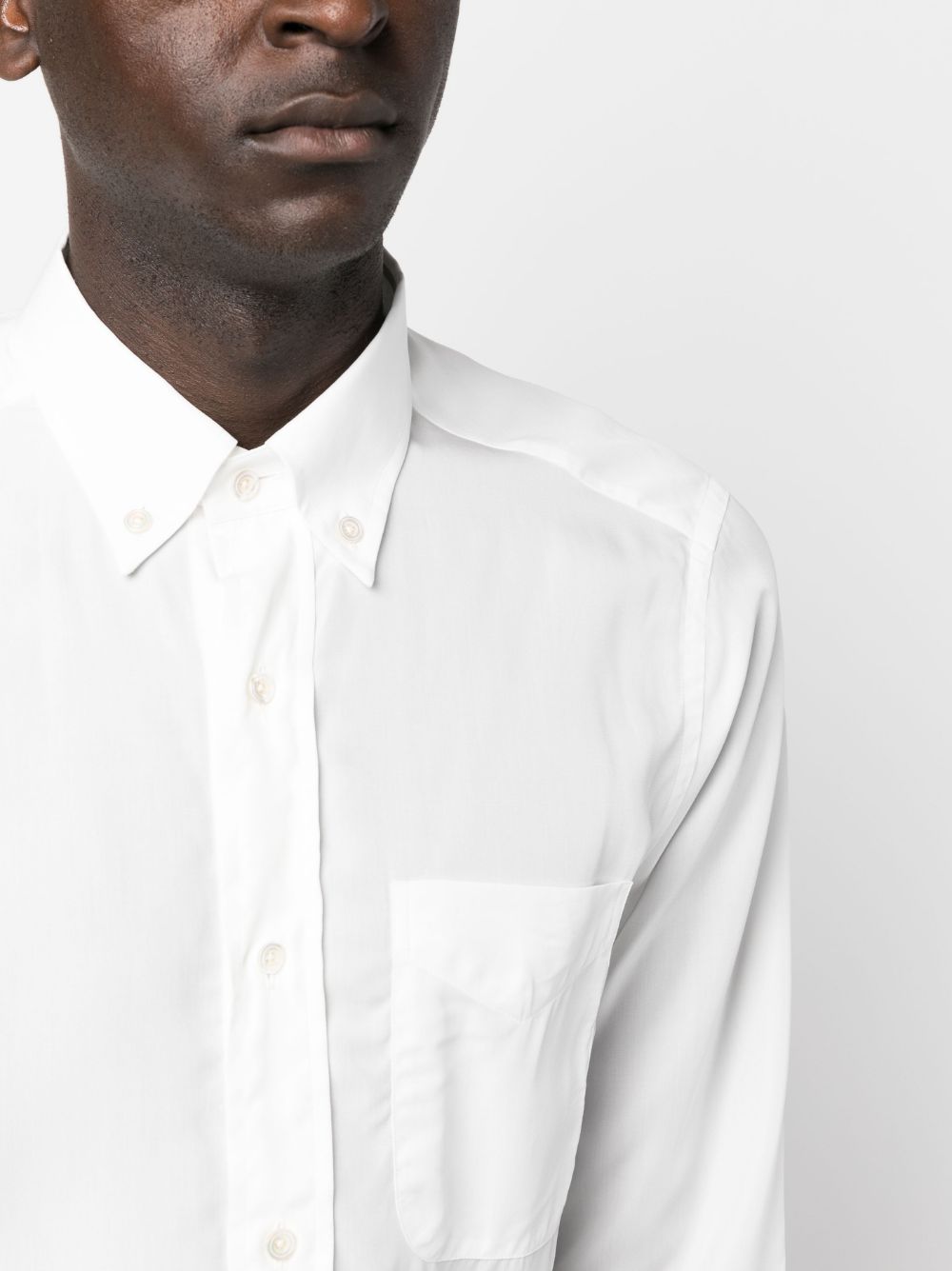 Shop Tom Ford Long-sleeve Button-fastening Shirt In White