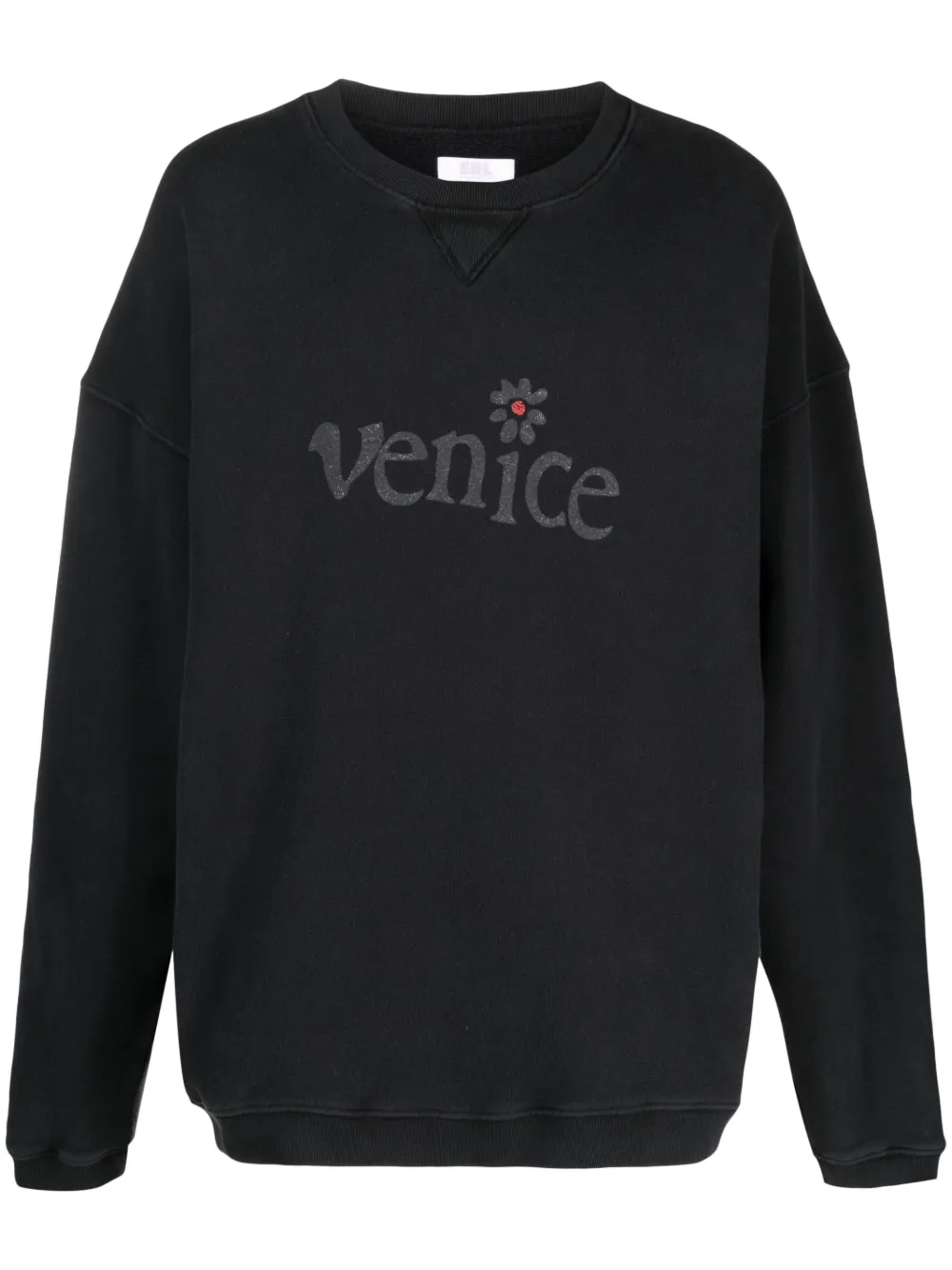 Erl Tonal Logo Sweatshirt In Black