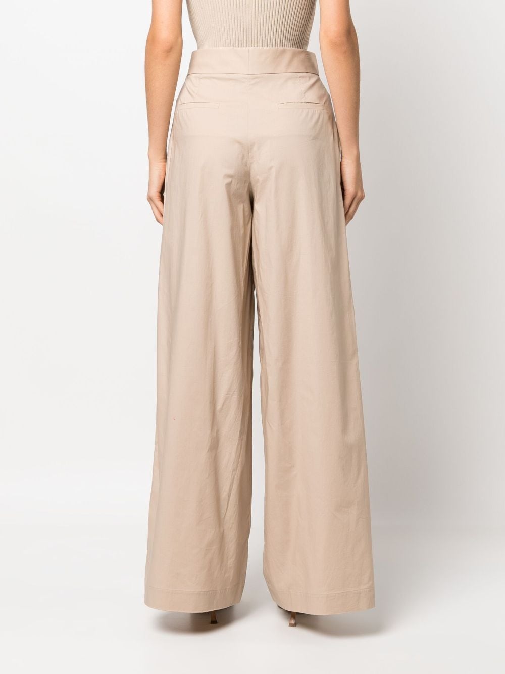 Shop Federica Tosi Mid-rise Flared Trousers In Nude