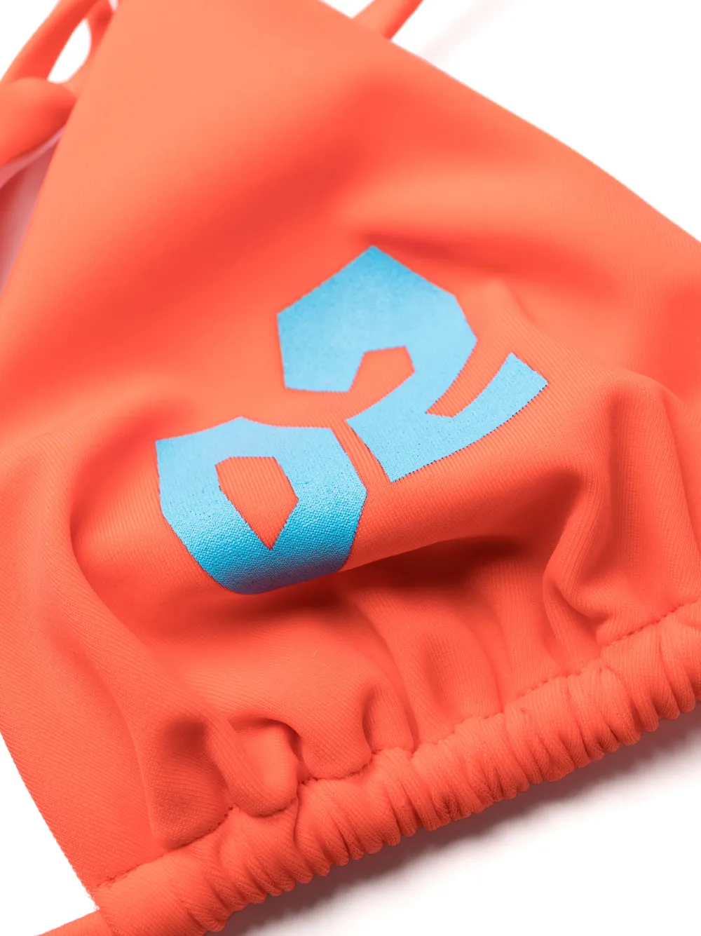Dsquared2 Logo-print Bikini Top In Orange