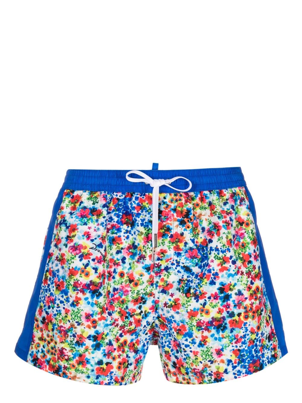 Shop Dsquared2 Floral-print Swim Shorts In Blue
