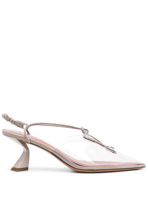 Nensi Dojaka crystal-embellished PVC slingback sandals
