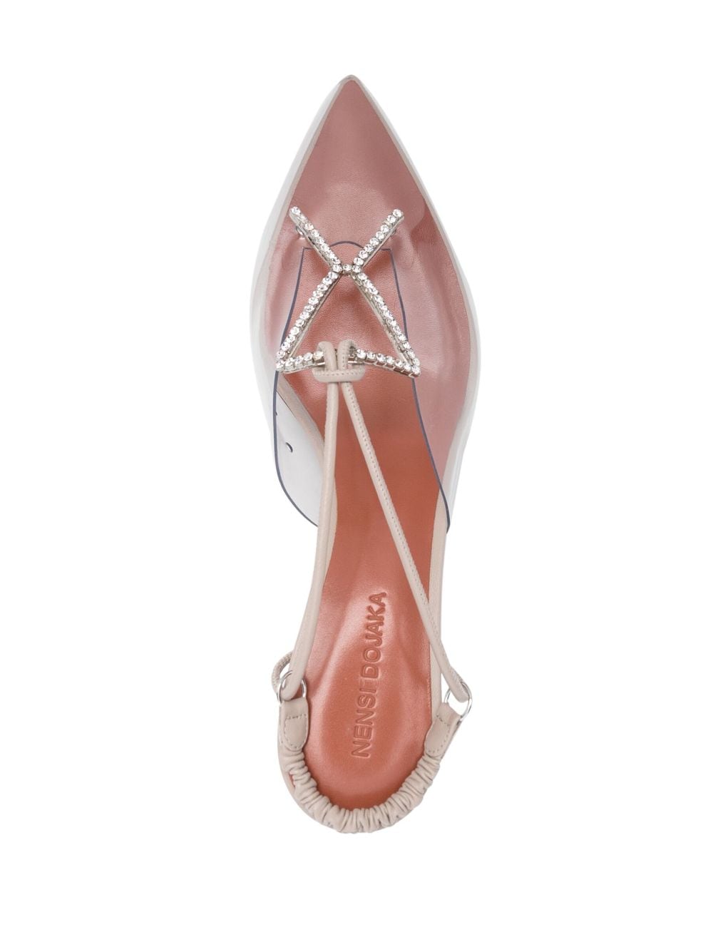 Shop Nensi Dojaka Crystal-embellished Pvc Slingback Sandals In Neutrals