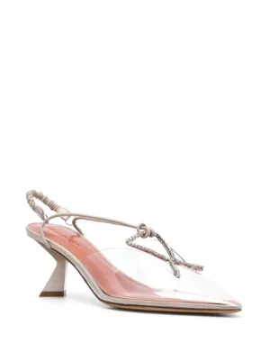 パンプス Nensi Dojaka Crystal Pvc Sling Backs Nensi Dojaka Crystal Slingbacks In Beige - 46% Off