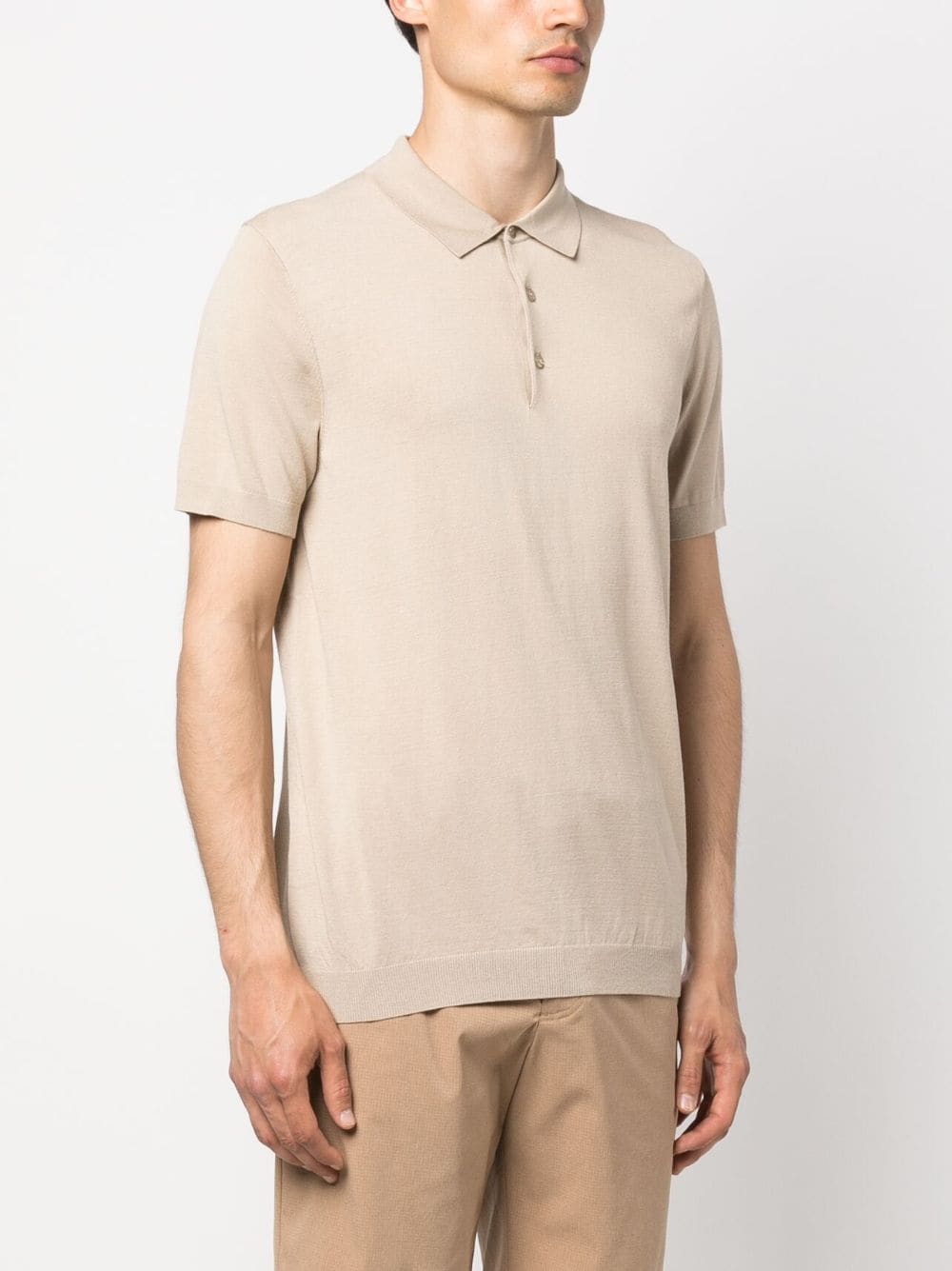 Shop J. Lindeberg Ridge Rayon Silk Polo Shirt In Neutrals