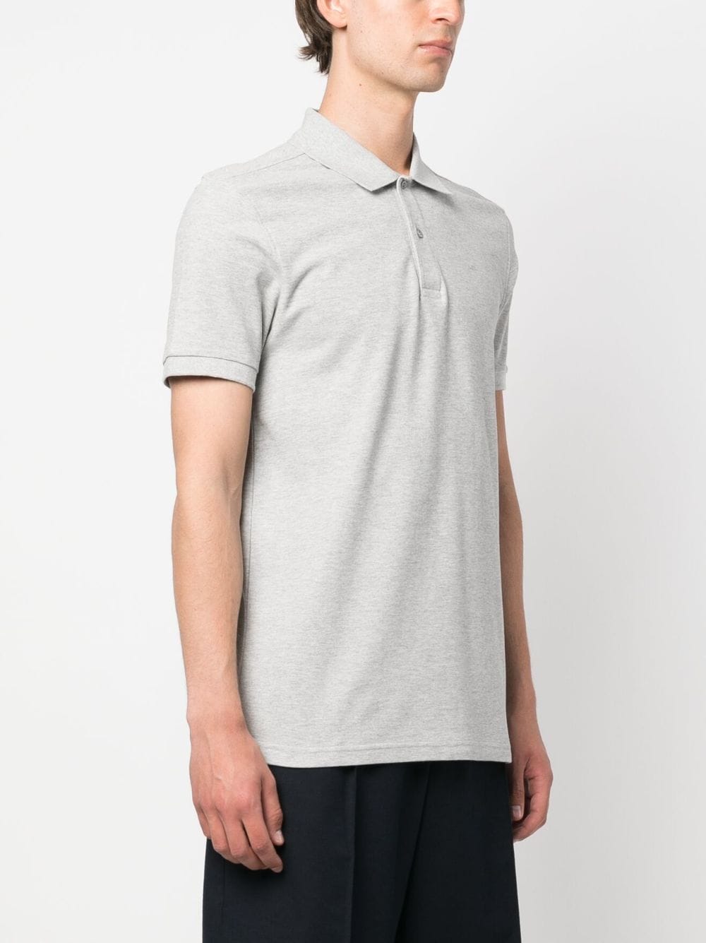 Shop J. Lindeberg Troy Cotton Polo Shirt In Grey